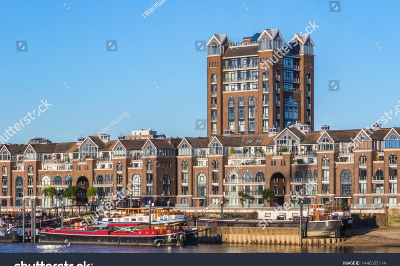 Plantation Wharf, a riverside commercial development, between Battersea and Wandsworth bridges in London